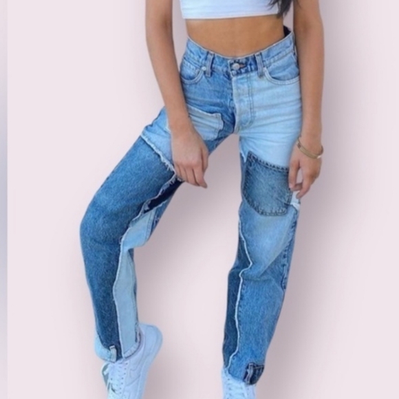 Revice Matchmaker Patchwork Love at First Sight Denim Jeans/Size 23 - Picture 15 of 16